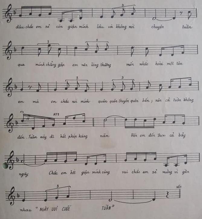 Sheet nhạc Ngày Vui Cuối Tuần 2